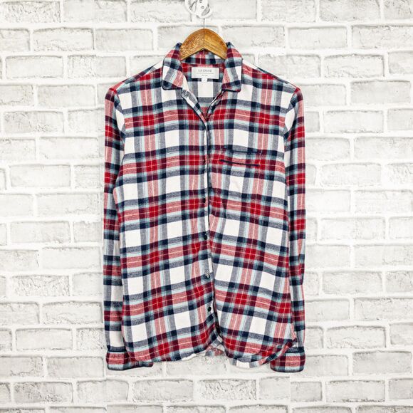 LA LIGNE NY Cotton Flannel Top Button up Plaid Size Small - Picture 8 of 9